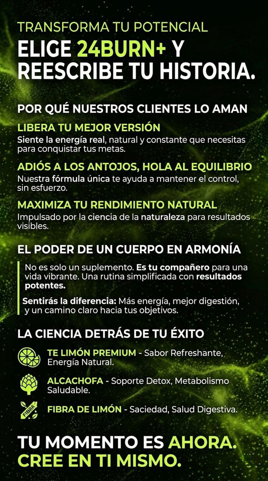 QUEMADOR DE GRASA 24BURN, tu dosis diaria de juventud.